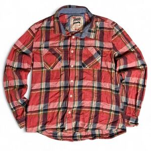 Red plaid JNCO flannel shirt MEN‎ SIZE L
